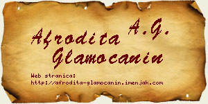 Afrodita Glamočanin vizit kartica